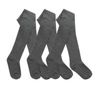 HD Novelty 3 Pairs Girls Cotton Rich Plain Tights Warm Soft Thick Formal Smart Casual Back to School Girl Tights (UK, Age, 11 Years, 12 Years, Regular, Grey)