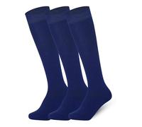 HD Novelty 6 Pairs Women/Girls Cotton Knee High Socks Extra Long Smooth Thigh Grip Knitted Stockings UK 4-6 (UK, Numeric, 4, 6, Regular, Regular, Navy)