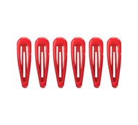 HD Novelty Hair Accessories Snap Hair Clips Bendies Sleepies 6Pcs 5CM Snap Hair Clips School Colours Hairclips Hair Accessories for Girls & Women (Red)