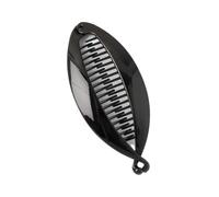 HD Novelty Large Banana Clip for Women | 14cm Double Comb Clincher | Volumizing Fishtail Hair Clip & Ponytail Holder for Thick Hair | 80s 90s Retro Hair Accessory (Black)