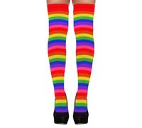 HD Novelty Opaque 80 Denier Microfibre Hold-Ups Stockings - Premium Quality Legwear for Women - Perfect for Everyday Wear and Special Occasions (Rainbow Pride)