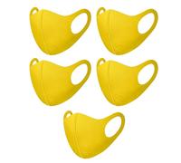 HD Novelty Pack of 5 Face Mask Washable Reusable Dustproof Cloth Mouth Cover Covering For Women Outdoors Indoors Cycling (5, Yellow)