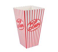 HD Novelty Retro Popcorn Boxes 10-Pack Small Red and White Containers for Film Night, Cinema, Birthday Parties, and Sleepovers (Red & White)