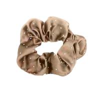 HD Novelty Satin Hair Scrunchie with Glittering Diamante Crystals, Dia.10cm Ponytail Holder Hair Accessories for Women & Girl (Dark Blonde)