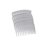 HD Novelty Set of 4 Tortoiseshell Hair Combs | 7cm French Side Combs with Strong Hold | Plastic Twist Clips for Updos, Buns & Fine Hair | Invisible Hair Accessories for Women & Girls (White)