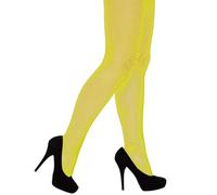 HD Novelty Women's Fishnet Tights, Black Fashion Stockings, Diamond Mesh Lingerie, Fancy Dress Costume Accessories One Size Fit All (Yellow)