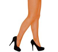 HD Novelty Women's Fishnet Tights, Black Fashion Stockings, Diamond Mesh Lingerie, Fancy Dress Costume Accessories One Size Fit All (Orange)