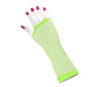 HD Novelty Women's Long Fishnet Gloves Fingerless Fishnet Gloves Net Mesh Gloves 80s Fishnet Gloves Hand Gloves for 80s Fancy Dress Costume Accessory Party Supplies One Size (Neon Green)