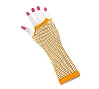 HD Novelty Women's Long Fishnet Gloves Fingerless Fishnet Gloves Net Mesh Gloves 80s Fishnet Gloves Hand Gloves for 80s Fancy Dress Costume Accessory Party Supplies One Size (Neon Orange)
