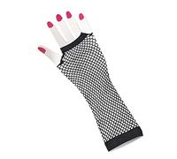 HD Novelty Women's Long Fishnet Gloves Fingerless Fishnet Gloves Net Mesh Gloves 80s Fishnet Gloves Hand Gloves for 80s Fancy Dress Costume Accessory Party Supplies One Size (Black)