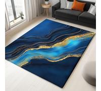 Hd Photography Abstract Patterns Washable Rugs 60 cm x 90 cm, Durable Easy Clean Print Carpet, Non-Slip Rugs for Bedroom Dining Room, Home Office, Dark Blue Carpets Living Room