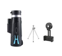 HD Powered Monocular 12X50 Telescope With Phone Holder BAK4 Prism Waterproof HD Monoculars Scope Hunting Camping Hiking(A)
