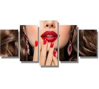 Hd Print 5 Pieces Salon Nail And Eyelash Beauty Salon Pictures Canvas Painting (L/Without Frame 150 X 80 Cm) Living Room Hotel Restaurant Office Home Decor Poster Wall Art Mural - 5-63000313573475