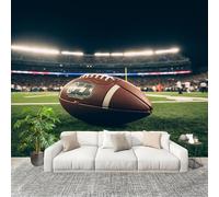 HD Printed Large Wall Mural 250x175 cm 3D Rugby Sports Eamless Splicing Photo Wallpaper, Peel & Stick Non-Overlapping Green Removable Residue-Free Waterproof Wall Stickers