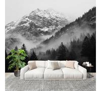 HD Printed Large Wall Mural 350x256 cm Jungles Mountains Misty Landscapes Eamless splicing Photo wallpaper, Peel & Stick Non-overlapping Black And White Removable Residue-Free Waterproof Wall Stickers