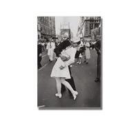 Hd Prints Black and White Photo Vintage Art Soldier Kiss Poster New York Canvas Painting Picture Home Wall Art Decoration- 50x70cm (Unframed)