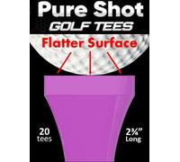 HD Products 7 More Yards! Pure Shot Golf Tees (20 per Package) 2-3/4" Long with 0.38" Wide Head. Flatter Head Resulting in No Resistance, Designed to Have Zero Interference on The Ball. (20) (Purple)