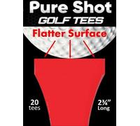 HD Products 7 More Yards! Pure Shot Golf Tees (20 per Package) 2-3/4" Long with 0.38" Wide Head. Flatter Head Resulting in No Resistance, Designed to Have Zero Interference on The Ball. (20) (Red)