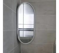HD Rotatable Wall Mirror, Oval Metal Frame, 30 x 50 cm, Explosion-Proof, Perfect for Bathroom & Dressing Room, Modern Black Design, Stylish Home Decor