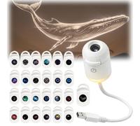 HD Smart 5D Holographic Night Light Projector with 1/6/10/13/25 Projection Films, Plug and Play HD Star Projector 360° USB LED Starry Ocean Projection Light for Bedroom, Ceiling & Car，25