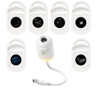 HD Smart 5D Holographic Night Light Projector with 1/6/10/13/25 Projection Films, Plug and Play HD Star Projector 360° USB LED Starry Ocean Projection Light for Bedroom, Ceiling & Car，6A