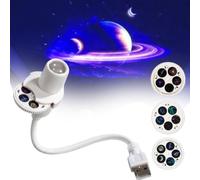 Hd Smart Dynamic 5D Holographic Night Light Projector, 2-in-1 Galaxy Projector Night Light for Bedroom, USB Starry Sky Projectors with 360 Degree Rotation, LED Ceiling Wall Projection Lamp