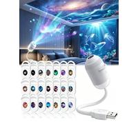 HD Smart Dynamic 5D Holographic Night Light Projector, 360 Mini Galaxy Dream Star Projector, Portable USB Ocean Starry Sky Projection Night Light for Wall Ceiling Holiday Housewarming Gift