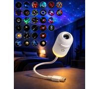 HD Smart Dynamic 5D Holographic Night Light Projector, Galaxy & Ocean Star Projector Lamp, Smart Ambient LED Ceiling Projector for Bedroom, Living Room and Relaxing Mood Lighting (3 Projection Films)