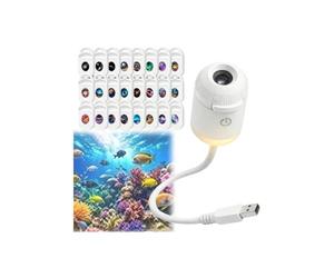 HD Smart Dynamic 5D Holographic Night Light Projector,Plug and Play HD Star Projector,Adjustable Galaxy Star Projector,360° USB Galaxy & Moon Projectors for Bedroom Ceiling Car Roof (with 24films)