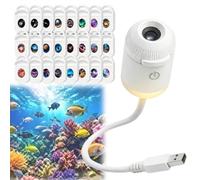 HD Smart Dynamic 5D Holographic Night Light Projector, Plug and Play HD Star Projector with 24 Projection Films, 360° USB Galaxy & Ocean Projectors Night Light for Bedroom Ceiling Car Roof (24 Films)