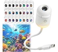 HD Smart Dynamic 5D Holographic Night Light Projector, Plug and Play HD Star Projector with 3/6/12/24 Projection Films, 360° USB Galaxy & Moon Projectors Light for Bedroom Car Roof，with 24 Films