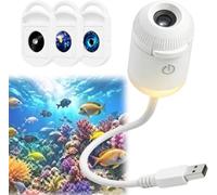 HD Smart Dynamic 5D Holographic Night Light Projector, Plug and Play HD Star Projector with 3/6/12/24 Projection Films, 360° USB Galaxy & Moon Projectors Light (with 3 Films)