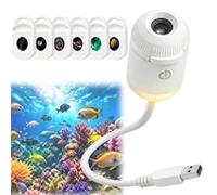 HD Smart Dynamic 5D Holographic Night Light Projector, Plug and Play HD Star Projector with 3/6/12/24 Projection Films, 360° USB Galaxy & Moon Projectors Night Light for Bedroom Ceiling Car Roof，6