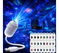 Hd Smart Dynamic 5d Holographic Night Light Projector, Plug and Play Star Projector, 360° Adjustable Hd-Galaxy and Ocean Projectors for Bedroom Ceiling (24PCS)
