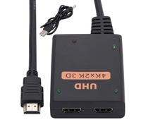 HD Splitter 1 In 2 Out - 4K Signal Distributor, Display Adapter, High Speed Transmission Hub, | Reliable Video Sharing Device with Support for HDTV Monitor Projector Console