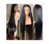 HD Straight Lace Wig Human Hair Front 180% Brazilian Remy Pre Plucked 8-38" Long Transparent Frontal Wigs(13x4 Lace Wig,16 Inch)