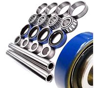 HD Switch - 2 Kits - Improved Front Axle Sleeve & Wheel Bearing Rebuild Kit for Scag 43581, 482621, 482622, 43584 - Hard 304 Stainless Steel Axle and Upgraded Spring-Loaded Seals
