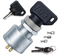HD Switch E-Z-GO Starter Ignition Key Switch Fits EZ-GO Electric Golf Cart OEM # 17421G1 17421-G1, 17134G1 17134-G1 w/ 2 Prongs - 2 OEM Upgrade Keys & 2 Standard Keys, Free Terminals & Carabiner