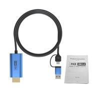 HD to Type C USB 3.0 Video Capturing Card 4K Input Recording Card for Live Streaming Teaching Game Aluminum Alloy Design Portable 2M Cable