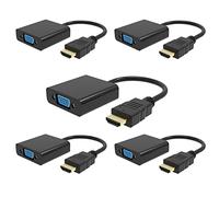 HD to VGA, 1080PHD to VGA Adapter Male to Female Gold-Plated Adapter for Computer, Laptop, Monitor, HDTV, Digital to Analog Converter Cable for Xbox 360, PS3, TV Box to Projector Displayer (5PCS)