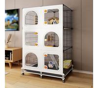HD Transparent Chinchilla Cage,Squirrel Cage,Multi-storey Large Space,Encrypted Iron Net,for Bunny,Small Pets(74x37x117cm)