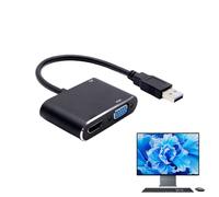 HD USB Adapter - Compact Converter for Laptop and PC | 1920x1080 resolution with simple plug and play, investigation via USB 3.0 on reliable connectors for TV, theater