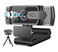 HD USB Webcam, 1080P Web Camera with Microphone and Tripod for PC, Mac, Laptop, Plug and Play USB Camera with Privacy Cover for Skype, Zoom, Youtube,Conference