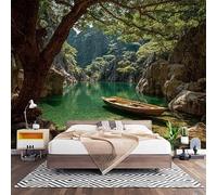 HD Wallpaper Murals 300x210 cm Mountain and Water Secrets 3D Non Woven Photo Mural for Bedroom Living Room Walls Decor, Natural Scenery Anti-Fouling Easy to Install Art Wall Sticker