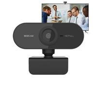 HD Webcam for Desktop with Fixed Focus and Full Rotation, USB Device Plug and Play Privacy Cover | Ideal Professional Video Conferencing, Distance Education, Personal Chats or