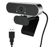 HD Webcam for PC with Microphone 1080P/30fps 90°View Computer Camera Noise Canceling for MAC Auto Light Correction USB Camera Plug and Play for Live Streaming Video Calling Conferences Gaming - Black