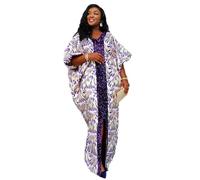 HD Women's Sequin African Bubu Dress Front Slit Stylish Plus Size Gown, Purple-36, One size