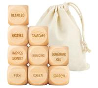 HD WOOD CRAFT Art Dice Games,Drawing Games- Best Gifts for Artists & Art Teacher, Painting Games for Adults, Set of 9 Dice for Creative Inspiration in The Studio and Classroom (Art Dice)