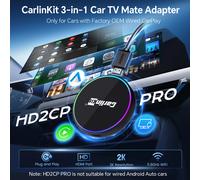 HD2CP Pro CarlinKit Wireless Adapter HDMI Wireless Android Auto CarPlay 3-In-1 Smart Car Box HD Video for TV Sticks HDMI Device Brands Genuine HD2CP Pro
