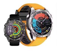 HD300 PRO GPS SmartWatch 1.43inch AMOLED Screen 47mm 1000nits Multi AOD 466x466 4GB BT5.4 MP3 MP4 3ATM Offline Maps Airoha GPS Chip Super Bright Flashlight | Silver Frame